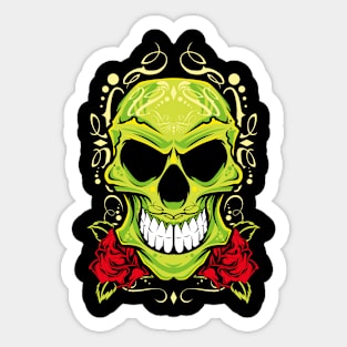 Green Skull Sticker